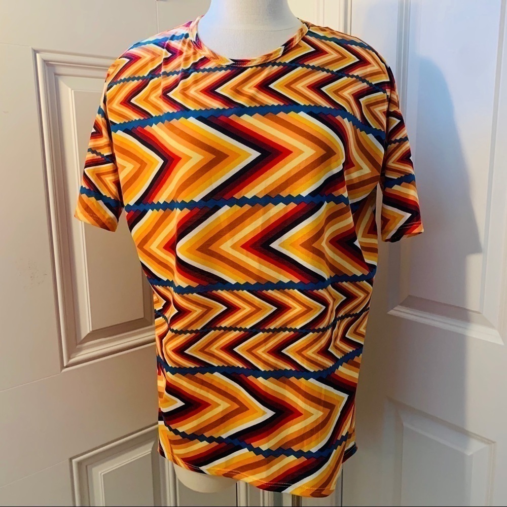 Lularoe | Irma Zig Zag Pattern Orange Tunic XXS